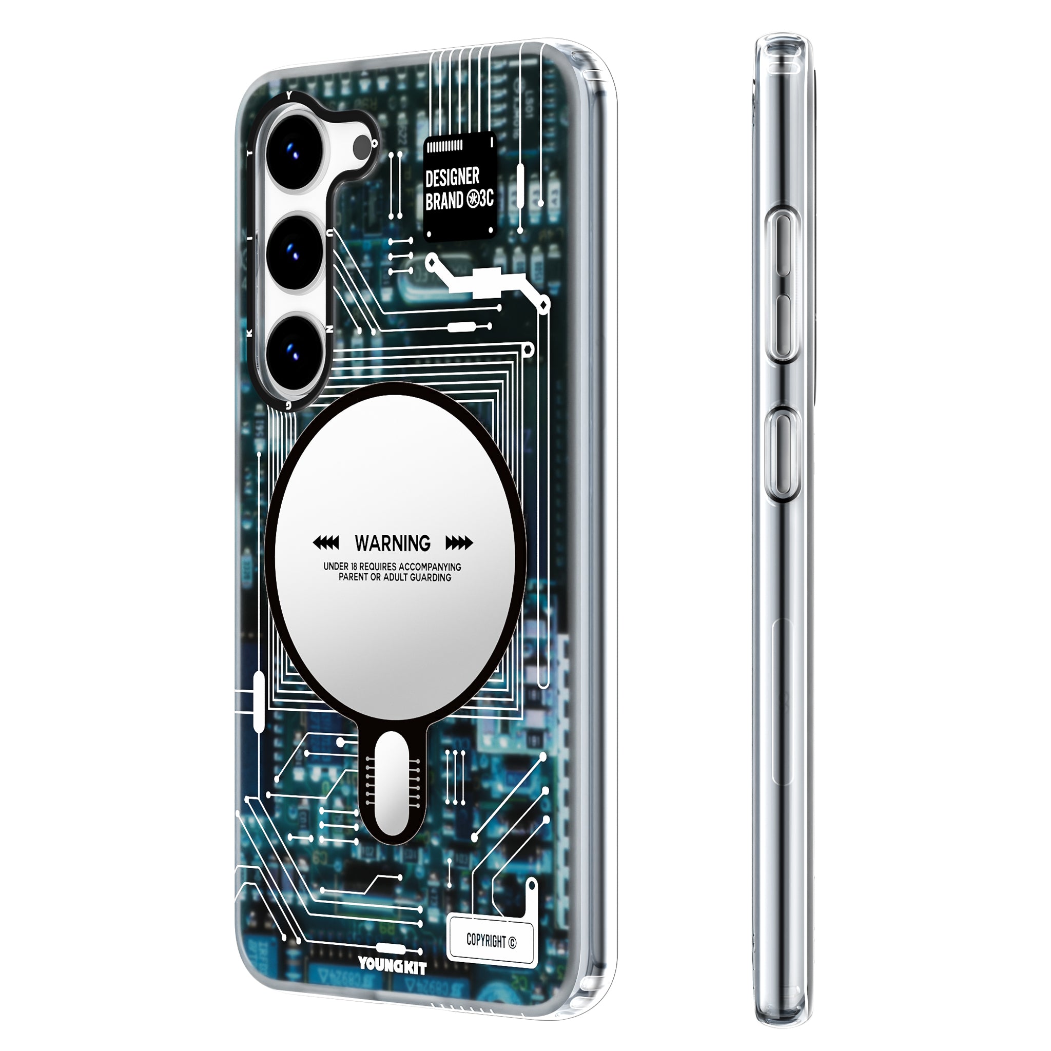 Futuristic Circuit Board Protective Samsung Galaxy S23 Case
