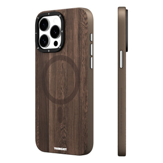 Original Wooden Texture Magsafe iPhone 14/15 Case-Pecan