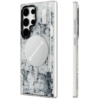 Futuristic Circuit Board Magsafe Samsung Galaxy S24 Case-White