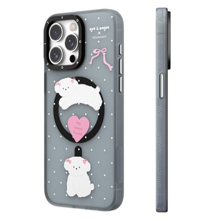 @cat&point Sweet Atmosphere Magsafe iPhone14/15 Case-Polka Dot Puppy