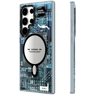 Futuristic Circuit Board Magsafe Samsung Galaxy S24 Case-Blue