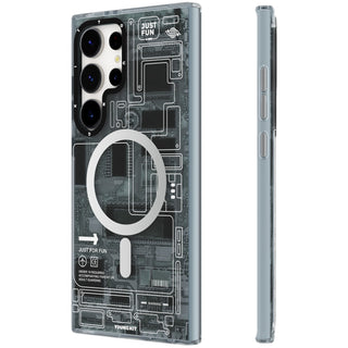 Futuristic Circuit Board Magsafe Samsung Galaxy S24 Case-Grey