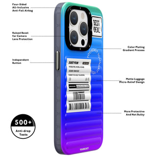 Color-Gradient Luggage-Inspired iPhone13/14/15 Case-Aurora Galaxy