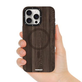Original Wooden Texture Magsafe iPhone 14/15 Case-Blackwood