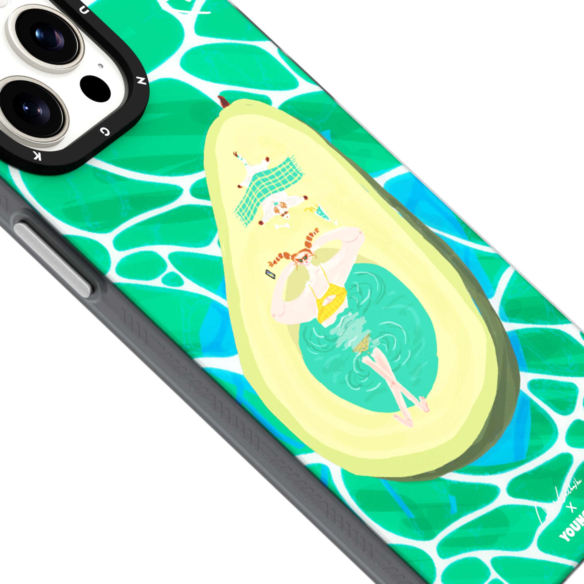 @AkiIshibashi Summer-Themed Magsafe iPhone 13/14/15 Case-Avocado