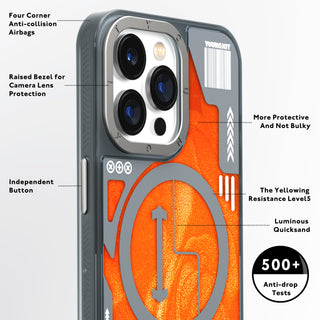 Cyberpunk Luminous Quicksand  iPhone 14/15 Case-Orange