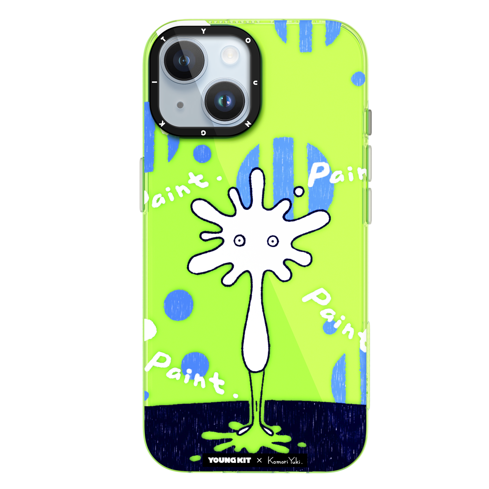 @KomoriYuki حافظة هاتف iPhone15 باللون الأخضر والنباتات والحيوانات