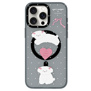 @cat&point Sweet Atmosphere Magsafe iPhone 14/15 Case-Polka Dot Puppy
