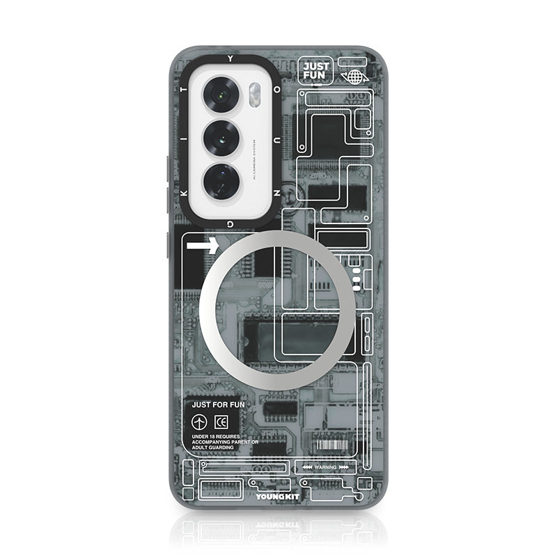 Futuristic Grey Circuit Board