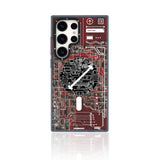 Futuristic Red Circuit Board-Galaxy S24