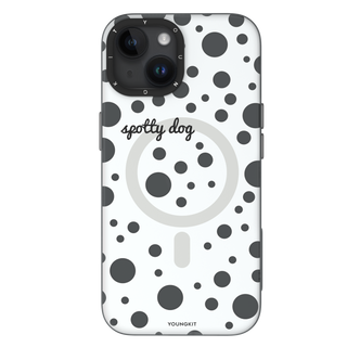 เคส Magsafe iPhone13/14/15 สีสันสดใส Polka Dots-สีขาว