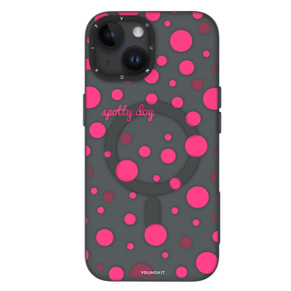 Funda Magsafe Retro Dots para iPhone 13/14/15, color negro