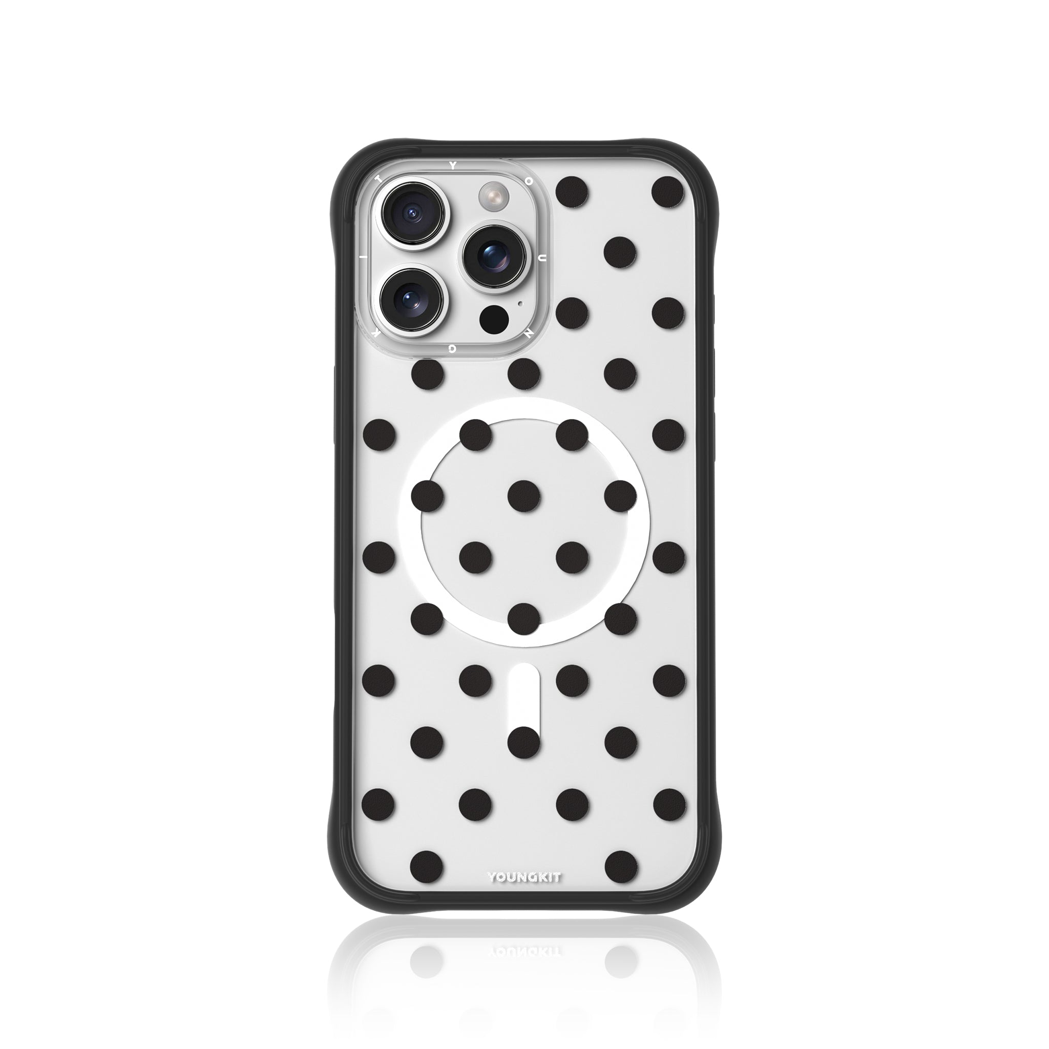 Black Polka Clear Case