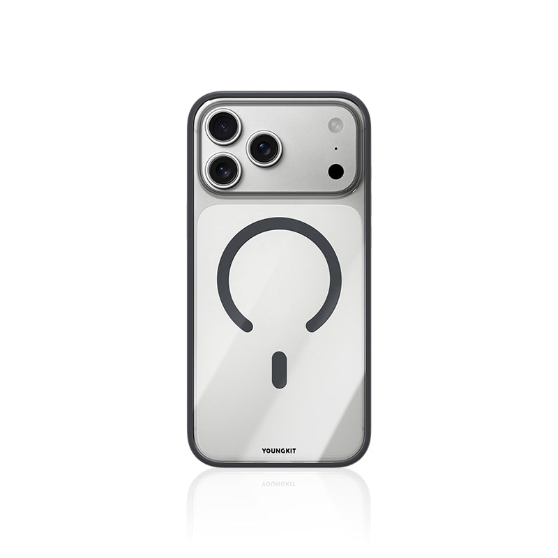 حافظة هاتف iPhone 13/14/15 شفافة لامعة من الكريستال Magsafe 