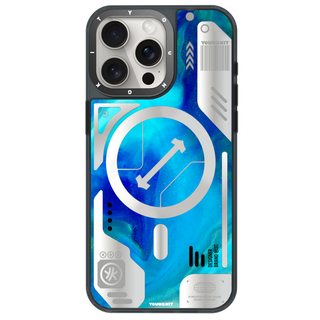 เคส Cyberpunk Luminous Quicksand iPhone14/15-สีน้ำเงิน