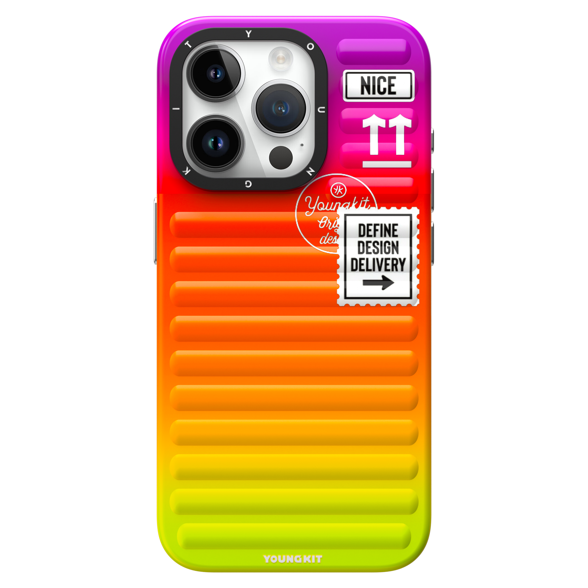 Color-Gradient Luggage-Inspired iPhone 13/14/15 Case