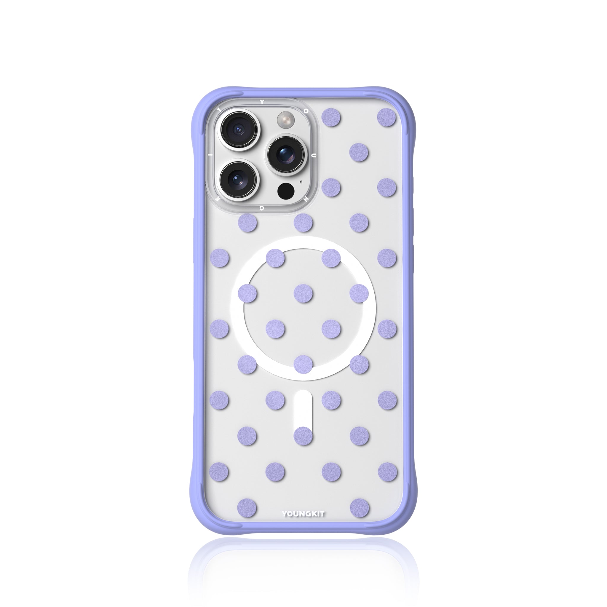 Lavender Purple Polka Clear Case