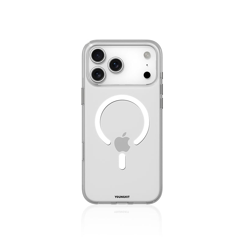 حافظة هاتف iPhone 13/14/15 شفافة لامعة من الكريستال Magsafe 