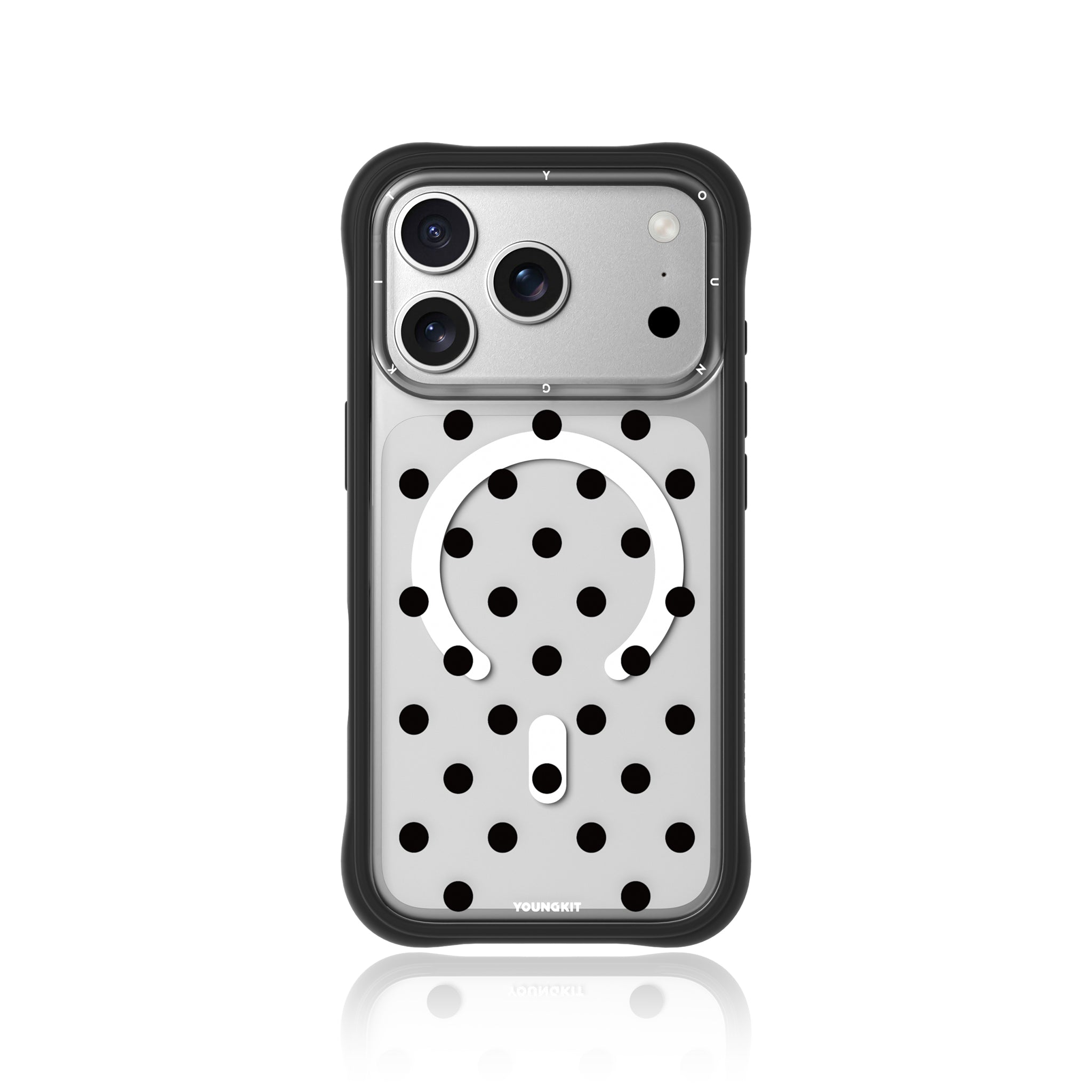 Black Polka Clear Case