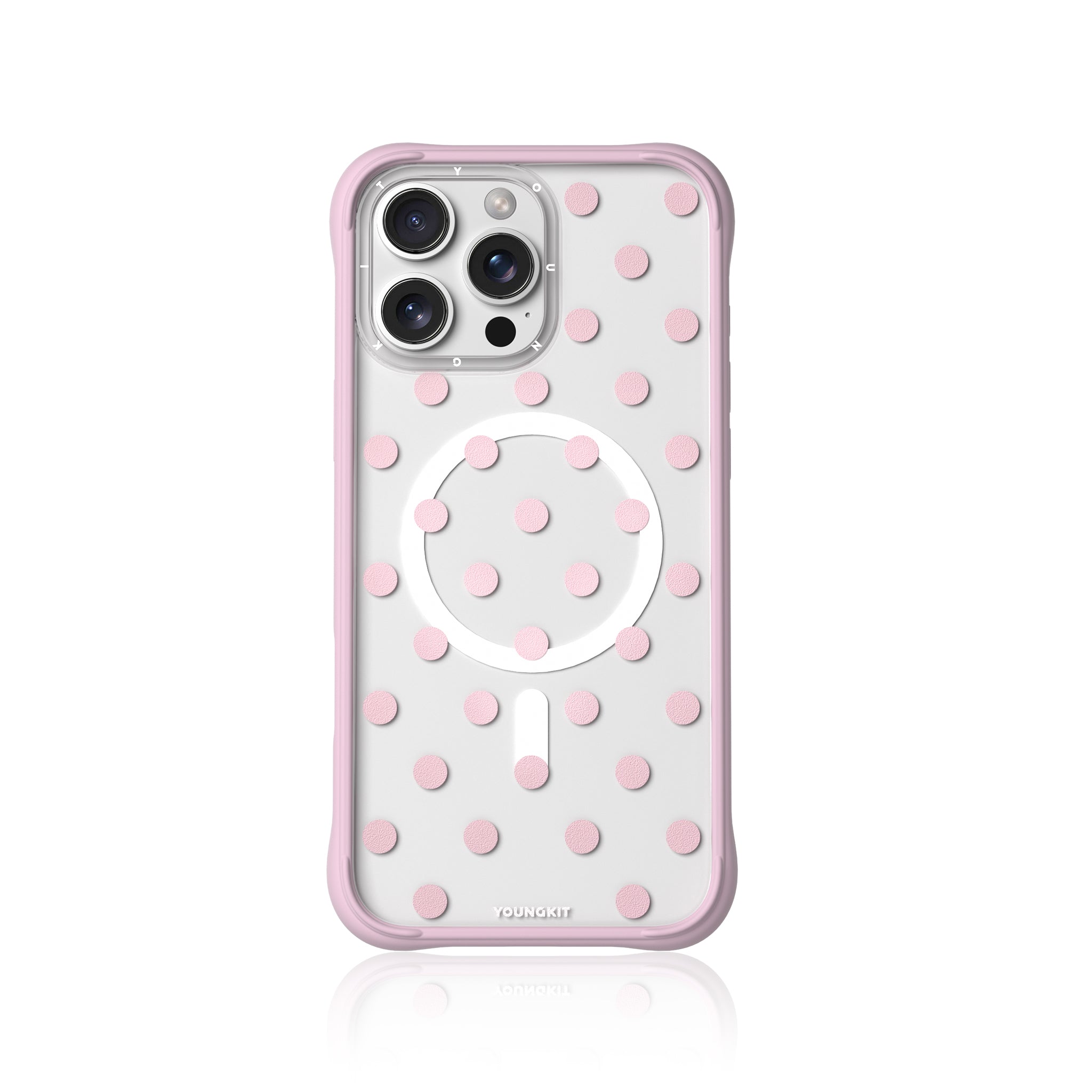 Pink Polka Clear Case