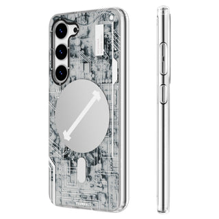Futuristic Circuit Magsafe Samsung Galaxy S23 Case-White