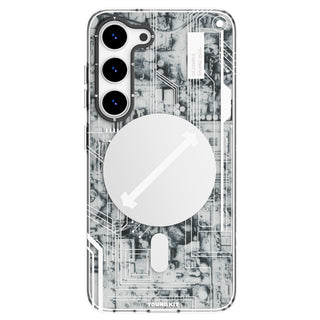 Futuristic Circuit Magsafe Samsung Galaxy S23 Case-White