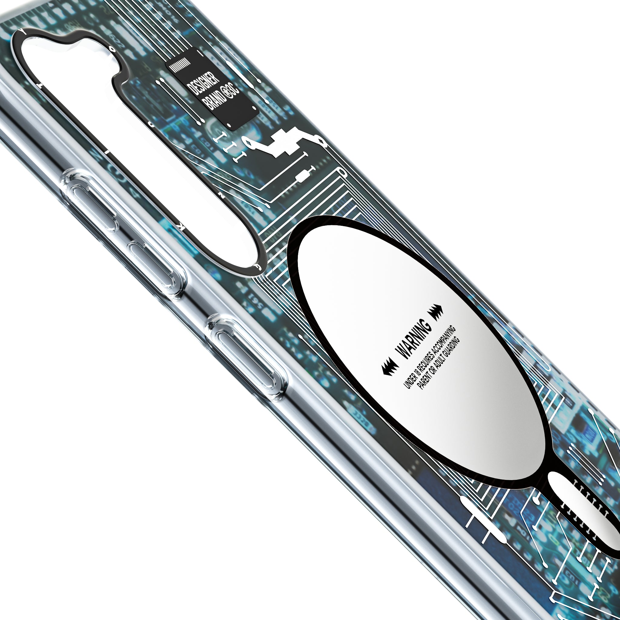 Futuristic Circuit Magsafe Samsung Galaxy S23 Case-Blue