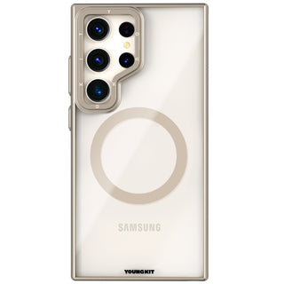 Funda Magsafe Crystal Grid que no amarillea para Samsung Galaxy S24 