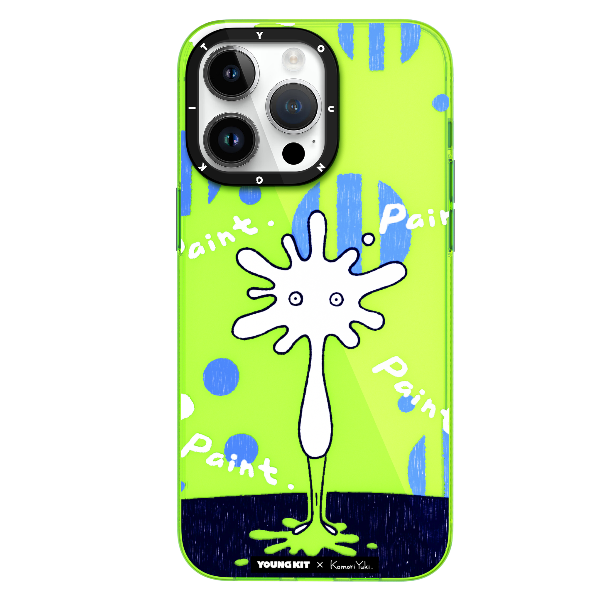@KomoriYuki حافظة هاتف iPhone15 باللون الأخضر والنباتات والحيوانات