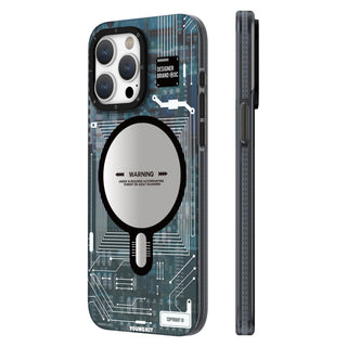 Futuristic Circuit Board Magsafe iPhone 12/13/14/15 Case-Blue