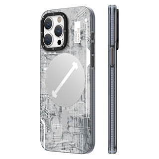 Futuristic Circuit Board Magsafe iPhone12/13/14/15 Case-White