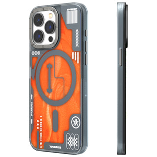 Funda Galactic Quicksand Magsafe para iPhone 14/15, color naranja