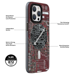 Futuristic Circuit Board Magsafe เคส iPhone12/13/14/15-สีเทา 