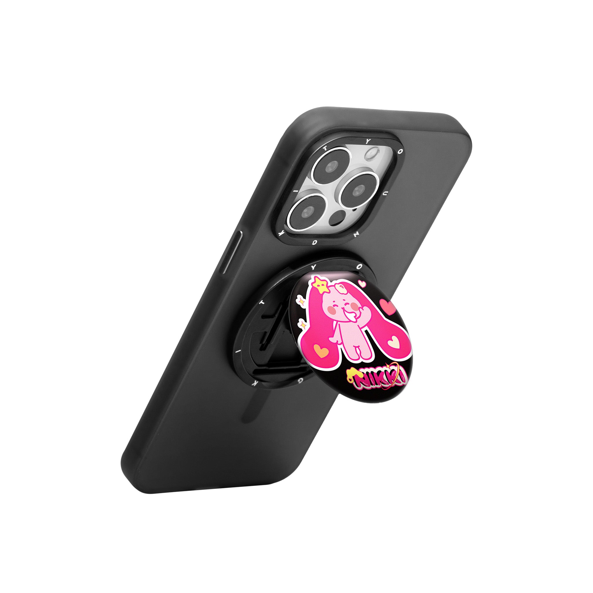 @咕噜肥肥 Pink Rabbit Grip Stand MagSafe Compatible
