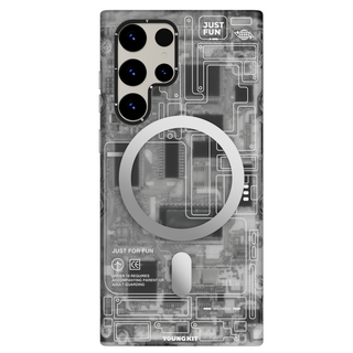 Futuristic Circuit Magsafe Samsung Galaxy S23 Case-Grey