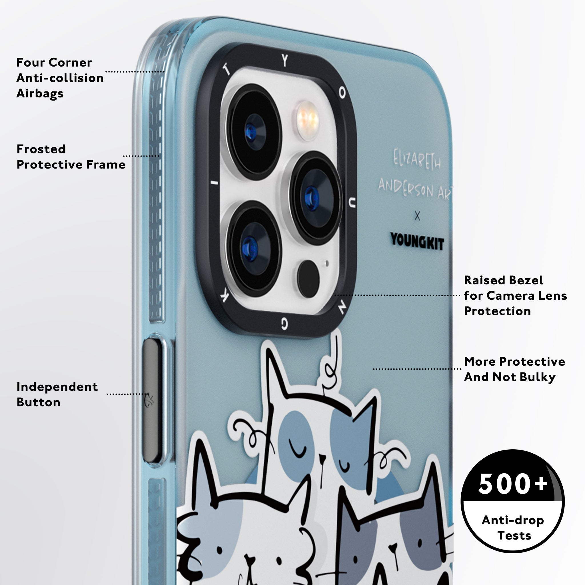 YOUNGKIT X Elizabeth Anderson Art MagSafe iPhone14/15 Case-Cat Sea