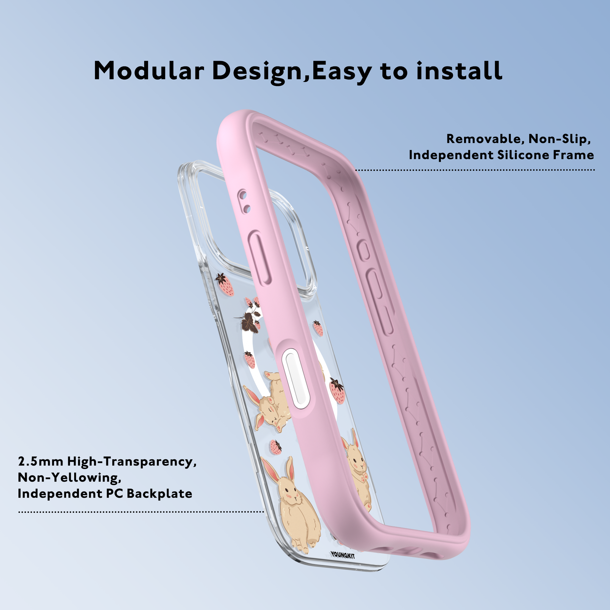 #color_Strawberry Bunny for iPhone 17（Backplate）,Strawberry Bunny for iPhone 17