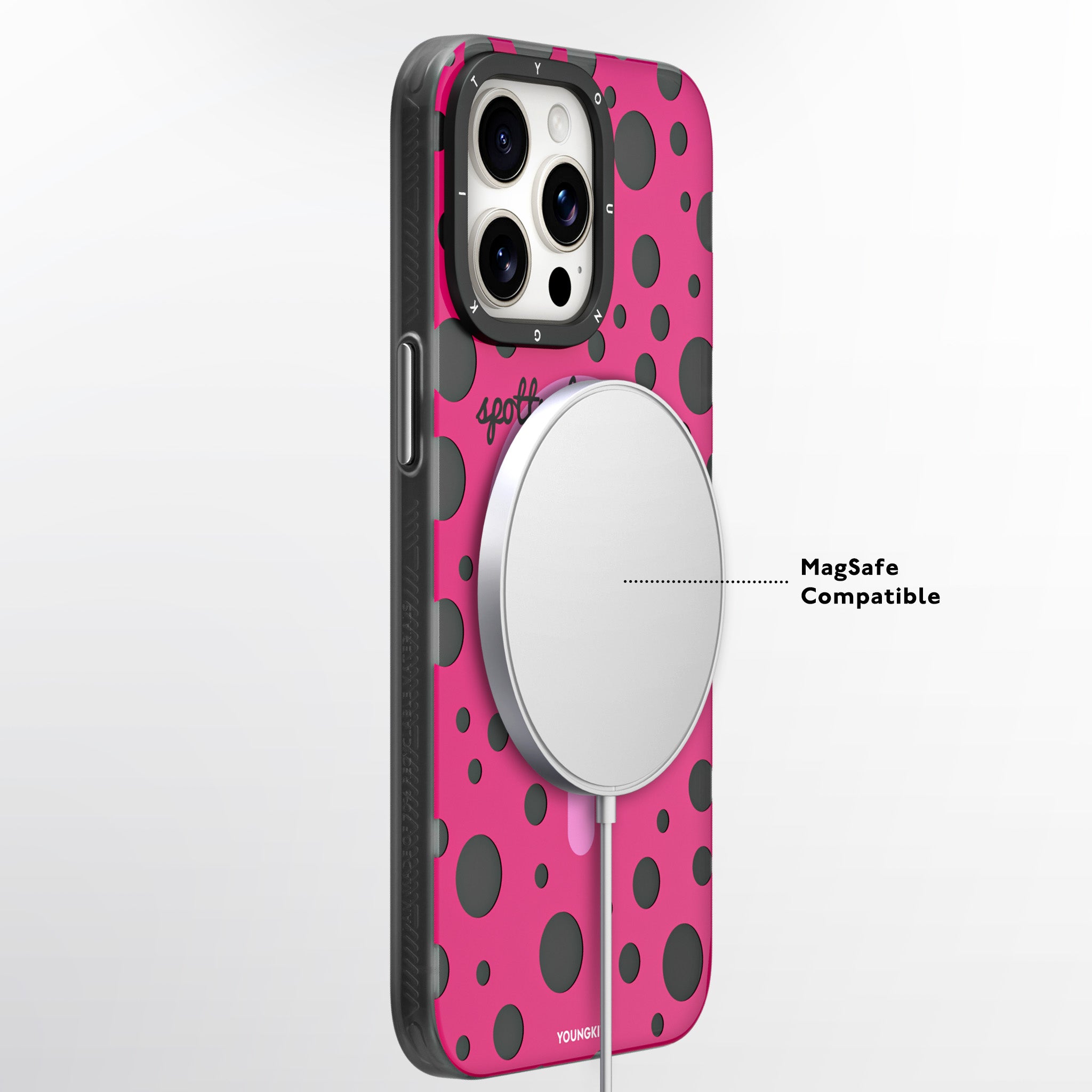 Colorful Polka Dots Magsafe iPhone13/14/15 Case-Black