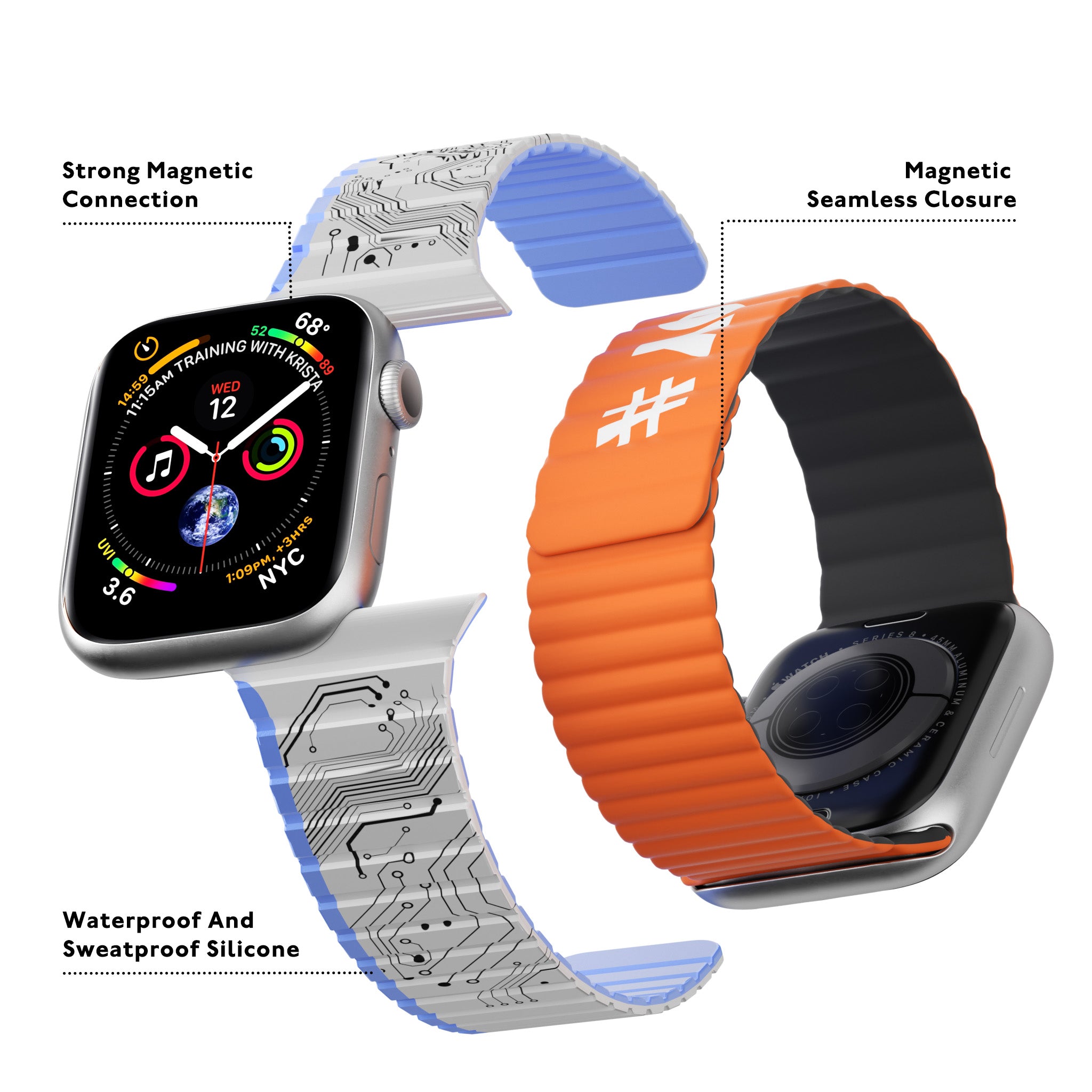Futuristic Circuit Board Silicone Magnetic Apple Watch Band