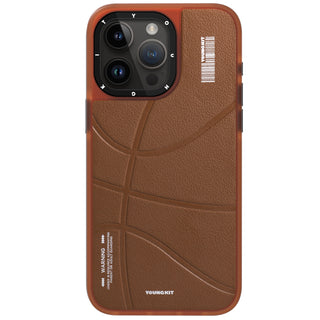 Backboard Leather MagSafe iPhone15 Case-Brown