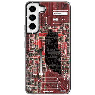 Futuristic Circuit Samsung Galaxy S22/S23 Case-Red