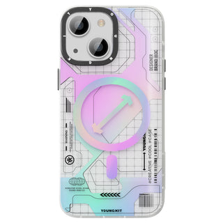 Metaverse Cyberpunk Magsafe iPhone13 Case-Silver