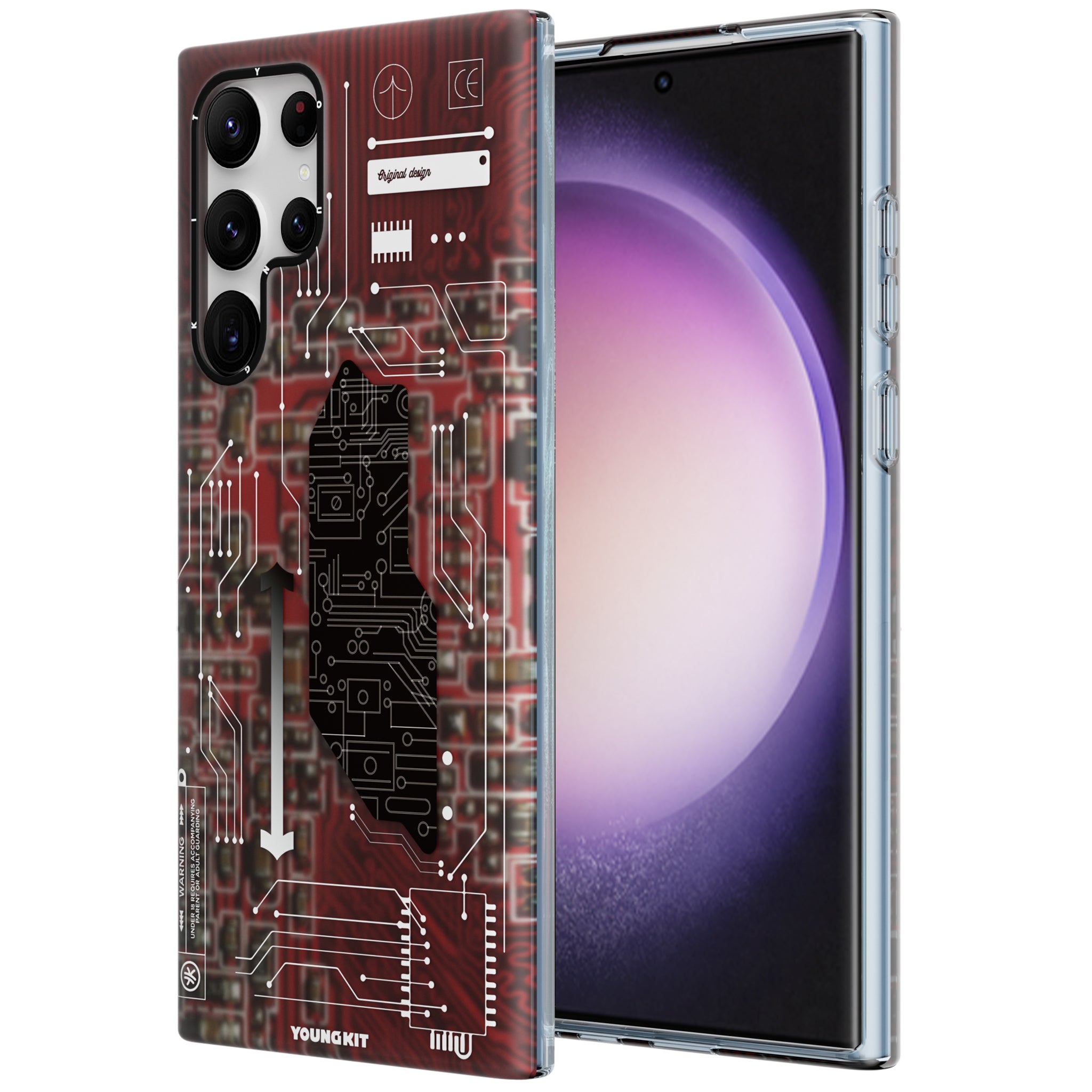 Futuristic Circuit Samsung Galaxy S22/S23 Case-Red