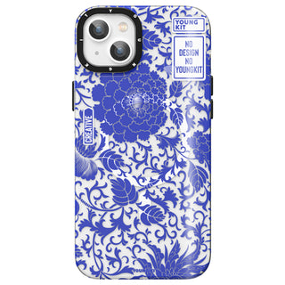 Blue&White porcelain MagSafe iPhone14 Case-Blue